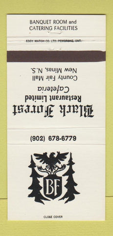 Matchbook Cover - Black Forest Restaurant New Mines NS 30 Strike
