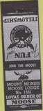 Matchbook Cover - Matchbook Cover Moose Lodge Mount Morris IL