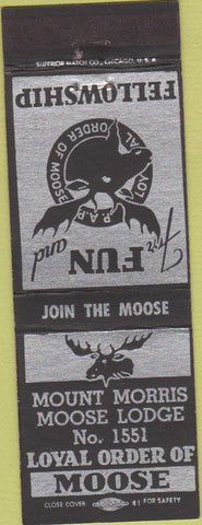 Matchbook Cover - Matchbook Cover Moose Lodge Mount Morris IL