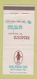 Matchbook Cover - William Penn Inn Gwynedd PA 30 Strike