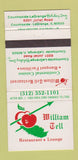 Matchbook Cover - William Tell Restaurant Holiday Inn LaGrange IL 30 Strike