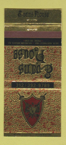 Matchbook Cover - Evans House Arlington Heights IL 30 Strike