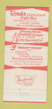 Matchbook Cover - Rusch's Restaurant Dunkirk NY 30 Strike