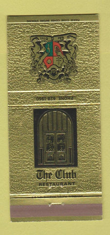 Matchbook Cover - The Club Restaurant Washington DC 30 Strike