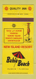 Matchbook Cover - Bahia Beach Ruskin FL Quality Inn 30 Strike