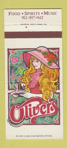 Matchbook Cover - Oliver's Sheraton Savannah GA 30 Strike