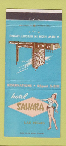 Matchbook Cover - Hotel Sahara Las Vegas NV girlie casino 30 Strike