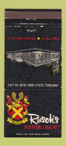 Matchbook Cover - Rusch's Restaurant Dunkirk NY 30 Strike
