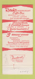 Matchbook Cover - Rusch's Restaurant Dunkirk NY 30 Strike