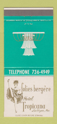 Matchbook Cover - Hotel Tropicana Las Vegas NV girlie casino 30 Strike