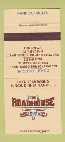 Matchbook Cover - Roadhouse Steak Pike Creek Rehoboth Beach TX 30 Strike