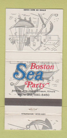 Matchbook Cover - Boston Sea Party Carol Stream IL 30 Strike