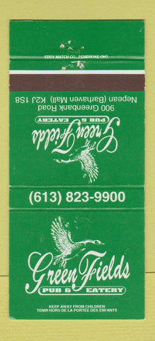 Matchbook Cover - Green Fields Pub Eatery Nepean ON 30 Strike