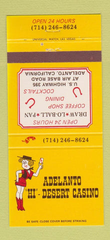 Matchbook Cover - Adelanto Hi Desert Casino CA girlie 30 Strike