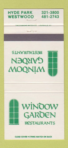 Matchbook Cover - Window Garden Restaurant Hype Park Westwood 30 Strike