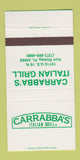 Matchbook Cover - Carrabba's Italian Grill Port Richey FL 30 Strike