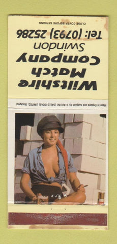 Matchbook Cover - Wiltshire Match Company Swindon UK pinup #2 WORN 30 Strike
