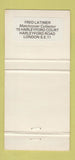 Matchbook Cover - Fred Latimer Match Collector London pinup #1 30 Strike