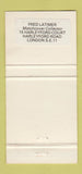 Matchbook Cover - Fred Latimer Match Collector London pinup #2 30 Strike