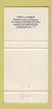 Matchbook Cover - Fred Latimer Match Collector London pinup #3 30 Strike