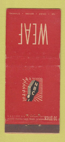 Matchbook Cover - WEAF Radio NBC WEAR 30 Stick