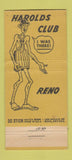 Matchbook Cover - Harolds Club Casino Reno NV Indian 30 Stick