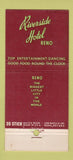 Matchbook Cover - Riverside Hotel Reno NV Casino WEAR 30 Stick