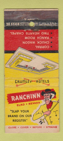 Matchbook Cover - Ranchinn Casino Elko NV WEAR  30 Stick
