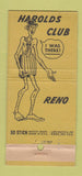 Matchbook Cover - Harolds Club Casino Reno NV Indian 30 Stick