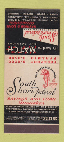 Matchbook Cover - South Shore Federal Savings Massapequa  30 Stick