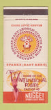 Matchbook Cover - Nugget Casino Sparks East Reno NV girlie WORN 30 Strike