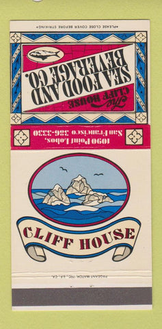 Matchbook Cover - Cliff House Seafood Beverage San Francisco CA 30 Strike