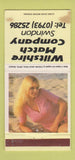 Matchbook Cover - Wiltshire Match Company Swindon UK pinup WORN 30 Strike