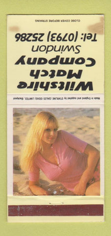 Matchbook Cover - Wiltshire Match Company Swindon UK pinup WORN 30 Strike