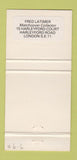 Matchbook Cover - Fred Latimer Match Collector London pinup #1 30 Strike