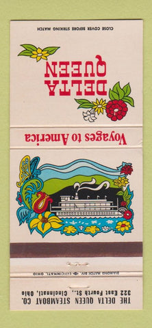 Matchbook Cover - Delta Queen Steamboat Cincinnati OH 30 Strike