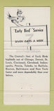 Matchbook Cover - New York Central Railroad Early Birds  30 Strike