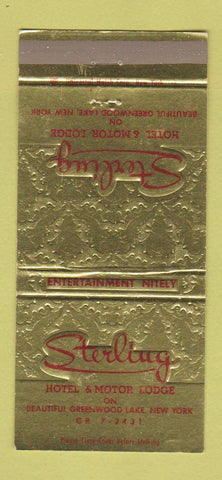 Matchbook Cover - Sterling Hotel Motor Lodge Greenwood Lake NY 30 Strike