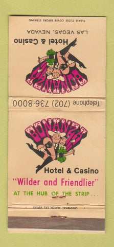 Matchbook Cover - Bonanza Hotel Casino Las Vegas NV girlie WORN 30 Strike