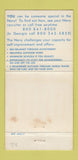 Matchbook Cover - US Navy Recruiting Be Someone Special WEAR 30 Strike