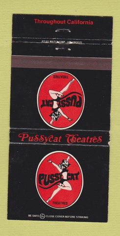 Matchbook Cover - Pussycat Porn Theatres CA CHAIN 30 Strike