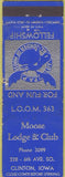Matchbook Cover - Matchbook Cover Moose Lodge Clinton IA