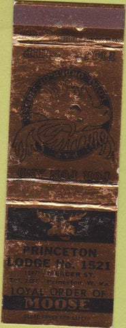 Matchbook Cover - Matchbook Cover Moose Lodge Princeton WV WORN