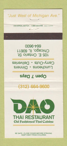 Matchbook Cover - DAO Thai Restaurant Chicago IL 30 Strike