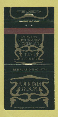 Matchbook Cover - Fountain Room Arlington Hotel Hot Springs AR 30 Strike