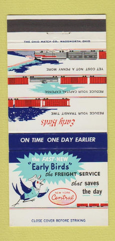 Matchbook Cover - New York Central Railroad Early Birds  30 Strike