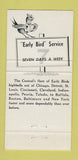 Matchbook Cover - New York Central Railroad Early Birds  30 Strike