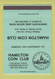 Matchbook Cover Hamilton ON Coin Club Wentworth Arms Motor Hotel WEAR 40 Strike