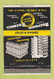 Matchbook Cover - Rocform Rocwall Concrete Detroit MI 40 Strike
