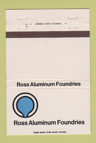 Matchbook Cover - Ross Aluminum Foundry Sidney OH 40 Strike